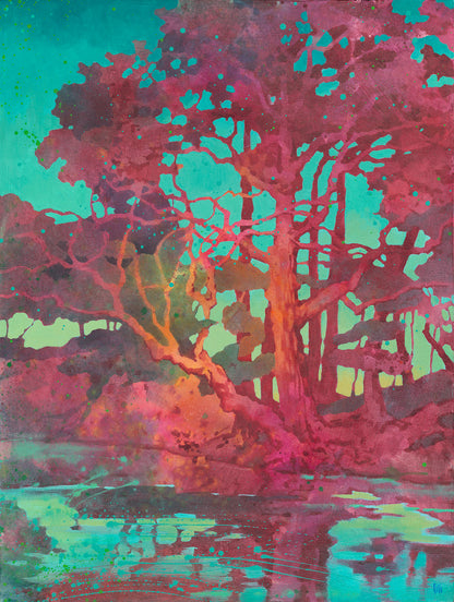 Study of Norma Bassett Hall, in Magenta