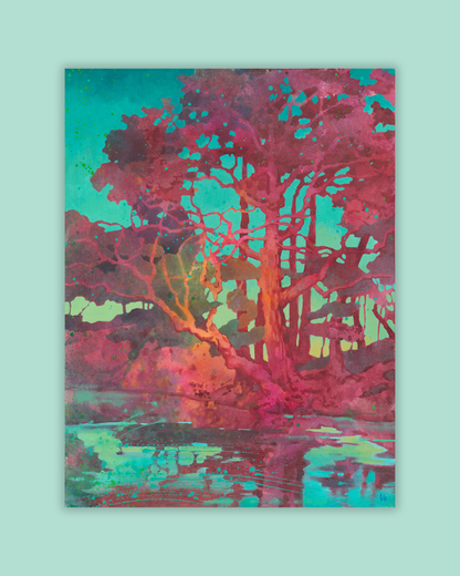 Study of Norma Bassett Hall, in Magenta